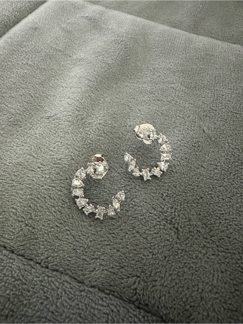 Silver Lumina Half-Hoop Earrings